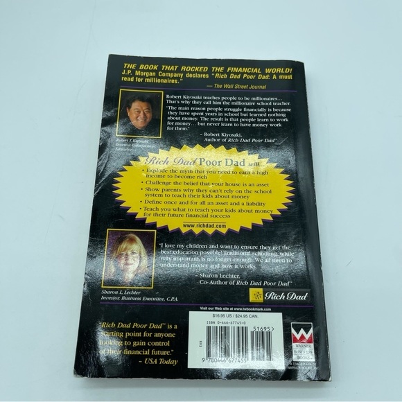 Rich Dad Poor Dad by Robert T. Kiyosaki Book Paperback Flawed - Picture 7 of 10